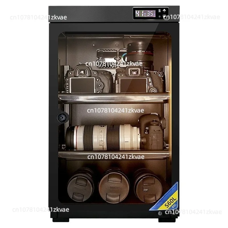 صندوق تجفيف الكاميرا 60 لتر، صندوق إلكتروني مقاوم للرطوبة، عدسة SLR، صندوق خزانة تجفيف ميكروفون الشاي