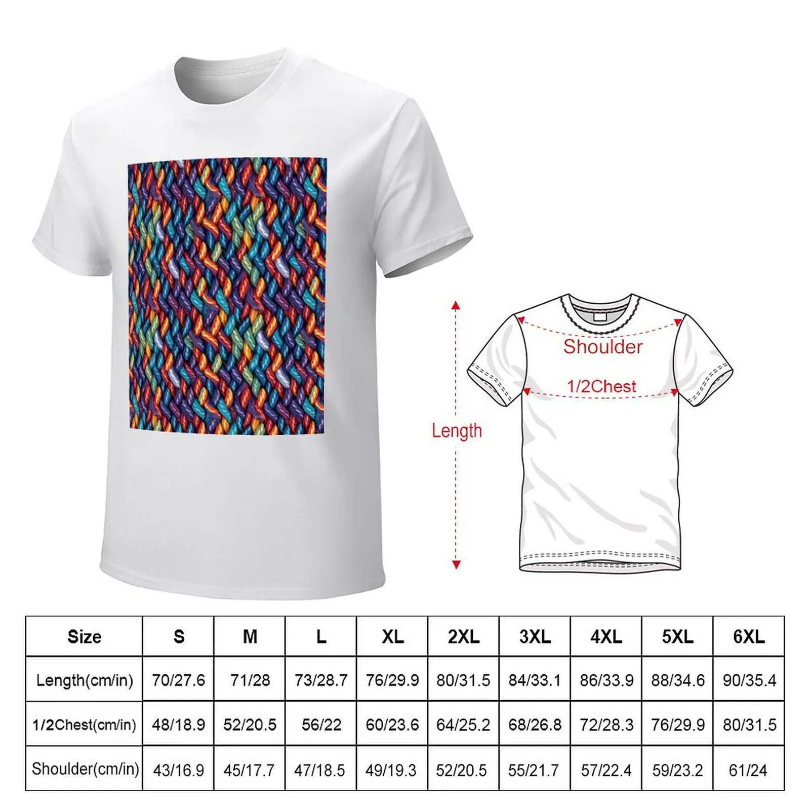 Multicolor ropes pattern T-Shirt new edition heavyweights cute clothes aesthetic clothes mens big and tall t shirts