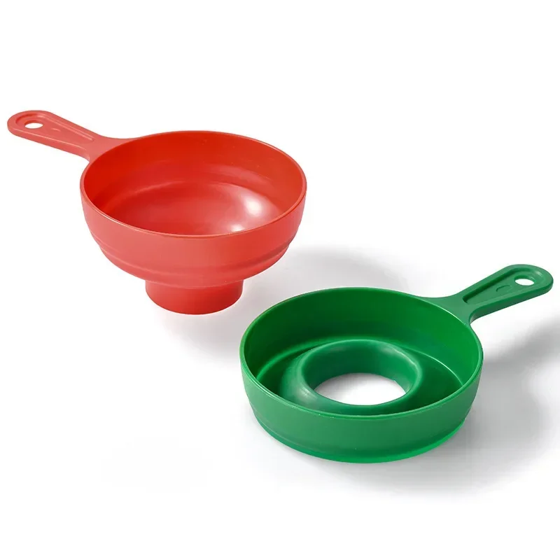 Plastic Canned Funnel Wide Mouth Funnel Jars Folding Funnel with Long Neck Liquid Filling Funnels Household Kitchen Gadget