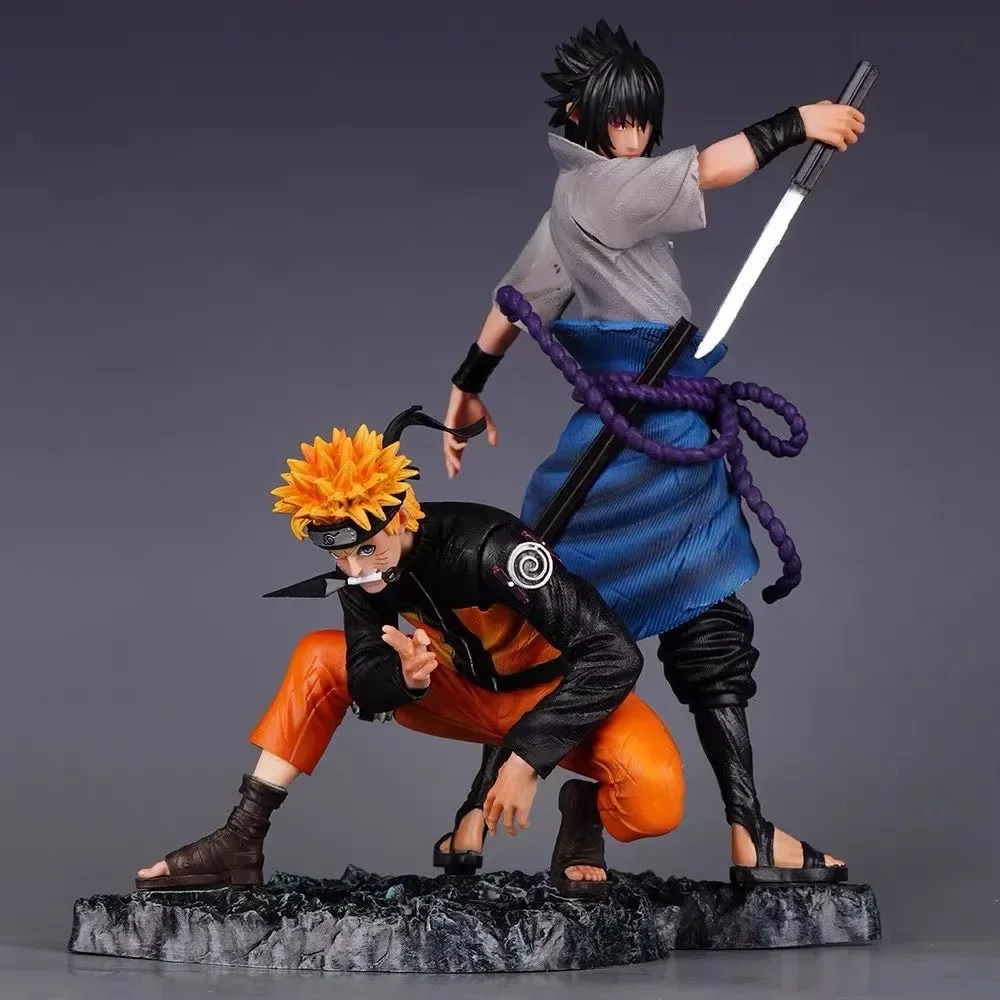 

29cm NARUTO Figurine Uzumaki Naruto And Sasuke Figure PVC Statue Model Collectible Toys Gifts