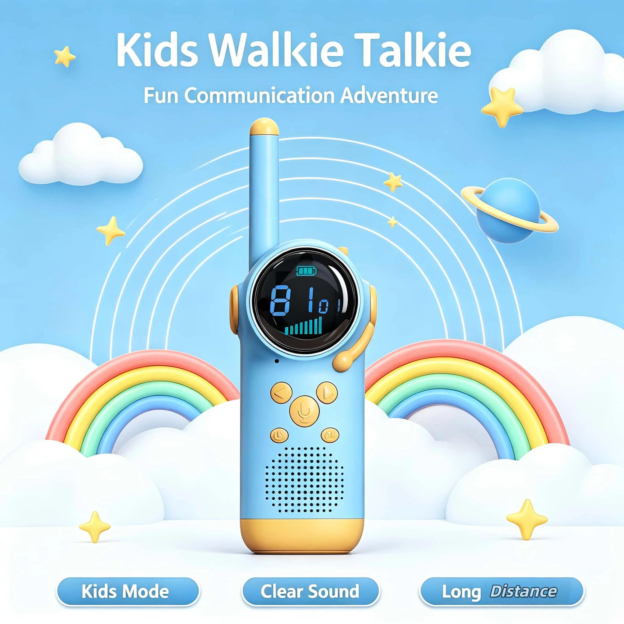 D22 2pcs Kids Walkie-Talkies Girls Boys Toys Gift Two Way Radio Set Wireless Mini Walkie Talkie