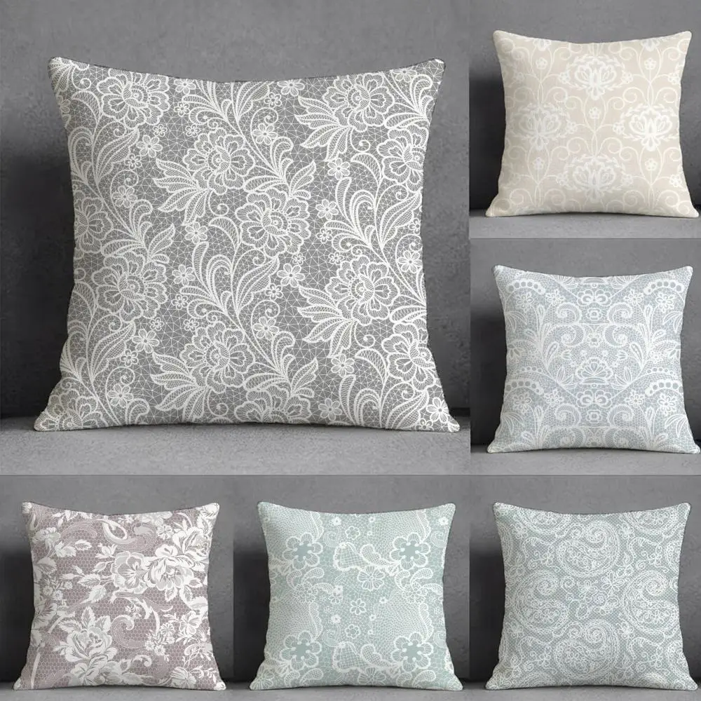 Lace Pattern Pillow Case Pillowcase, Double-sided Printed, Sofa Cushion, Bedroom Headboard Pillow