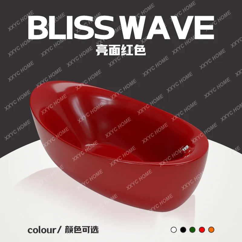SLAcrylic household bathtub integrated art independent thermal insulation color bathtub