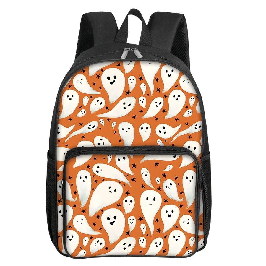 Ghost Pattern Square Front Pocket Backpack For Boy And Girls Best Gifts 3D Cartoon School Bag For Children