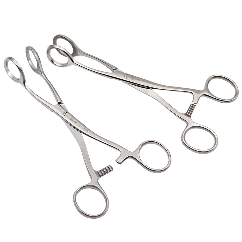 Tongue Forceps Autoclaved Dental Tongue Retractor Forceps Stainless Steel Atraumatic Tip Surgical Instruments for Clinic Use