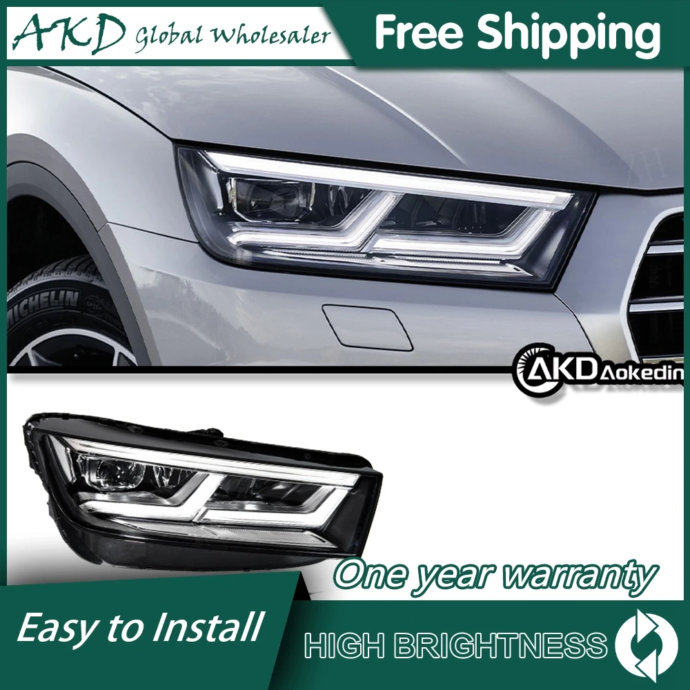 Car For AUDI Q5 2018-2020 Head Lamps 12V H7 Led Fog Light DRL 2 PCS Auto Tuning Car Decorations Supplies Accessories Head Lights