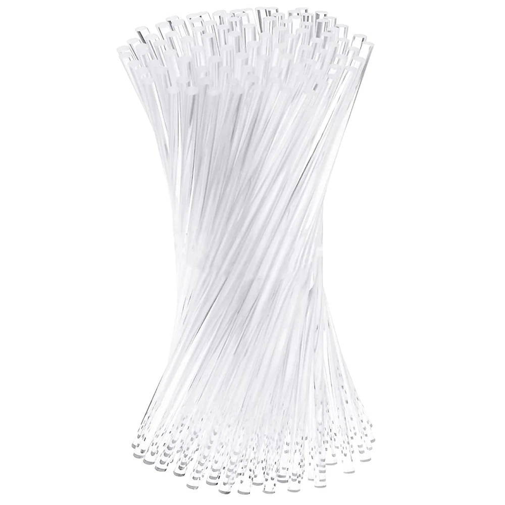 100 Pieces 4 Inch Acrylic Lollipop Sticks Clear Reusable Acrylic Rods for Making Lollipops Cake Pops Candies Chocolates