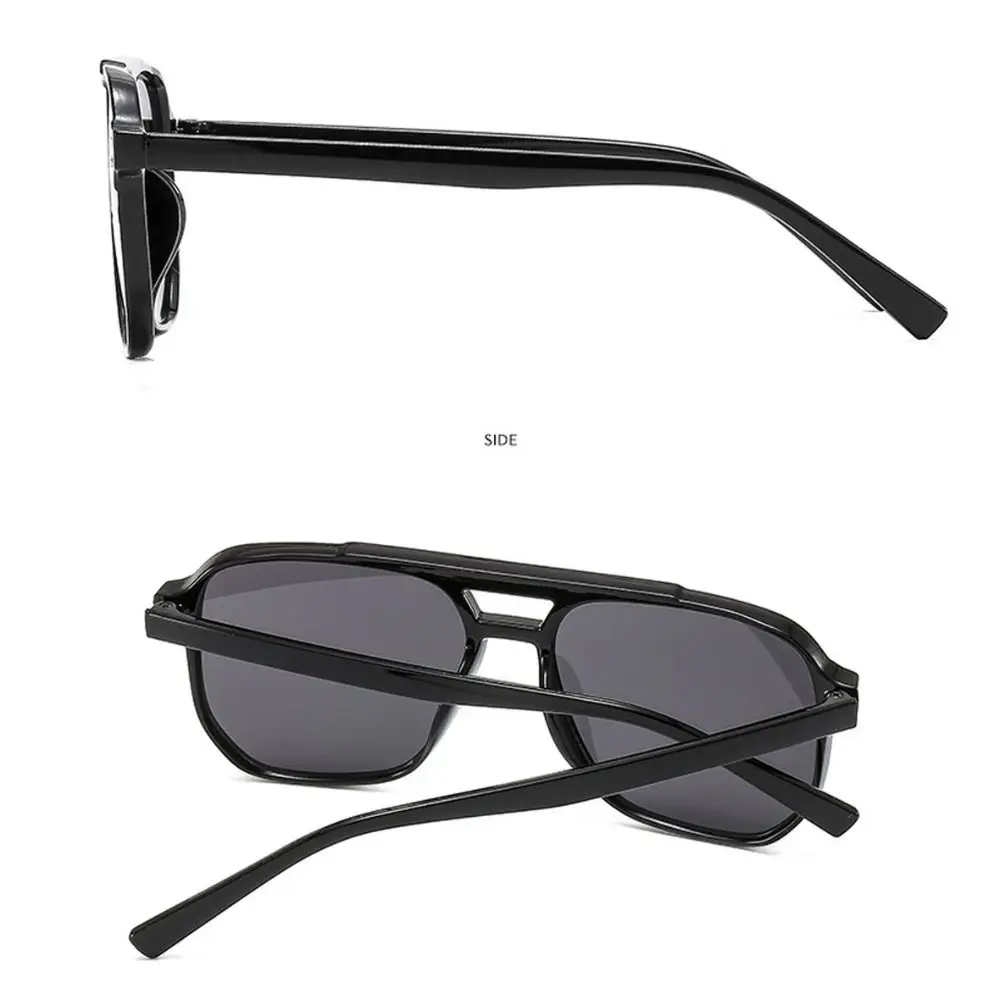 Punk Square Frame Sunglasses Beach Eye Protection Anti-UV Retro Sunglasses Travel Accessories Black Shades Glasses for women men