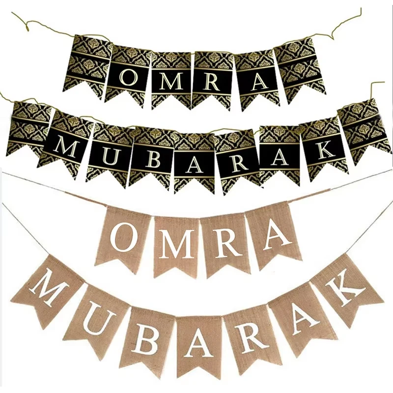 Omra Mubarak Banner umrah Mubarak Banner Party Decorations hajj Supplies