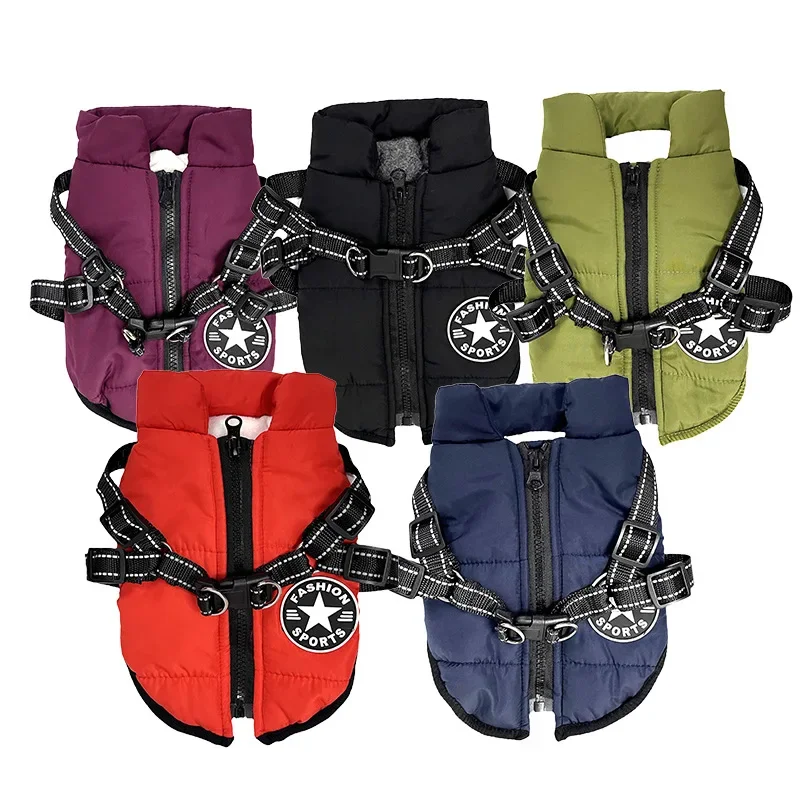 Pet Harness Vest Clothes Puppy Clothing Waterproof Dog Jacket Winter Warm Pet Clothes For Small Dogs Shih Tzu Chihuahua Pug Coat