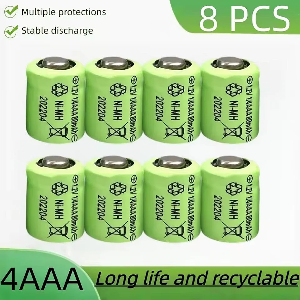 

1.2V 80mAh Solar Night Light NiMH Battery 1/4AAA Remote Control Electric Toy NiMH Rechargeable Battery