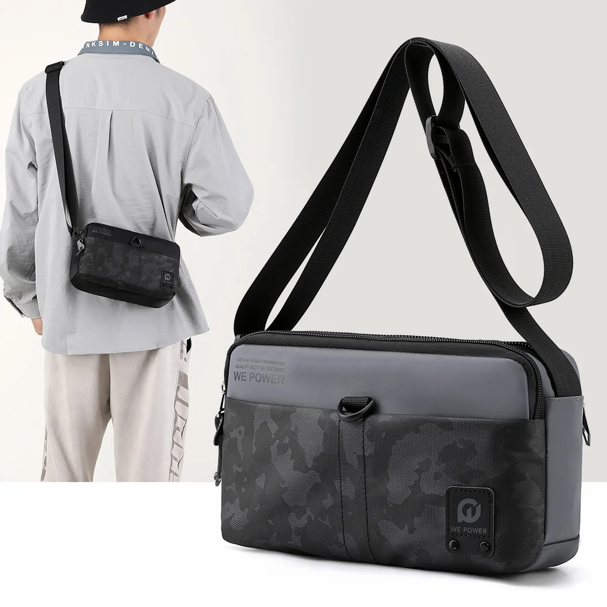 

Мужская повседневная сумка через плечо из ткани Оксфорд, спортивный рюкзак для отдыха, уличный водонепроницаемый рюкзак большой вместимости для хранения