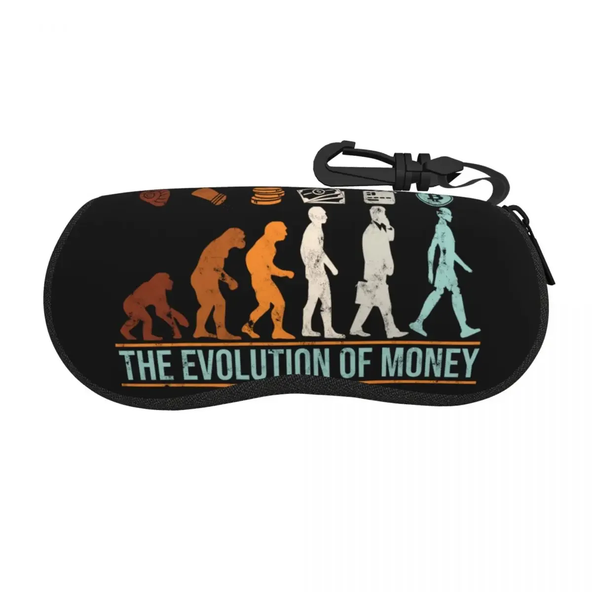 Custom Evolution Of Money Bitcoin Eyeglass Glasses Case Women Men Soft BTC Crypto Coins Sunglasses Protective Pouch