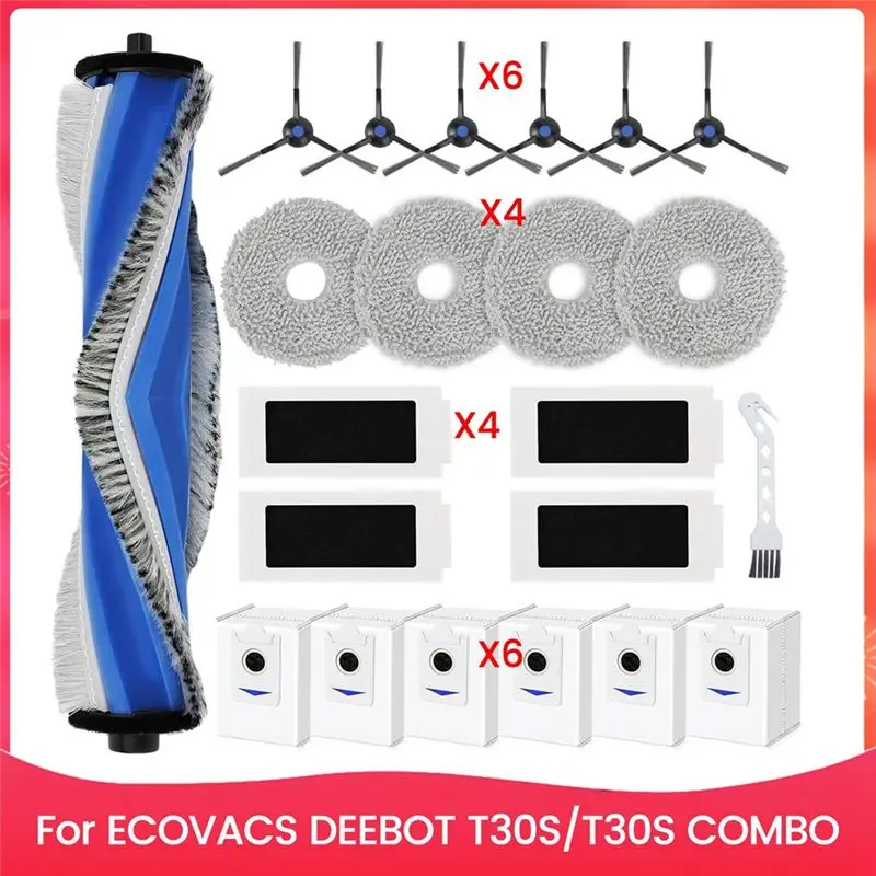 ABKW-Accessories For ECOVACS DEEBOT T30S/ T30S COMBO Robot Vacuum Replacement Parts
