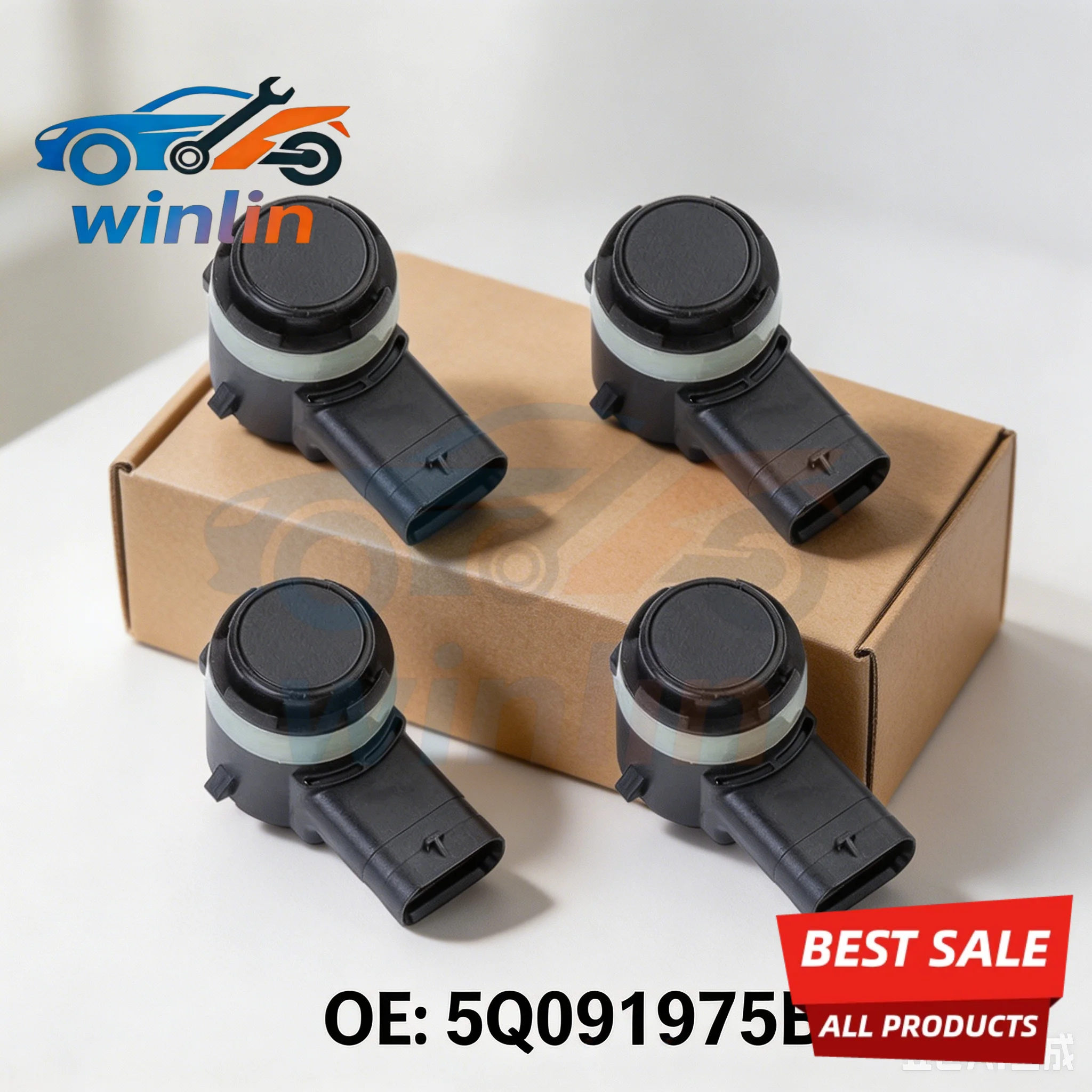 

5Q0919275B 4PCS PDC Parking Assist Sensor Fit for VW Golf Jetta Passat Scirocco Audi A3 A4 Reverse Bumper Sensor
