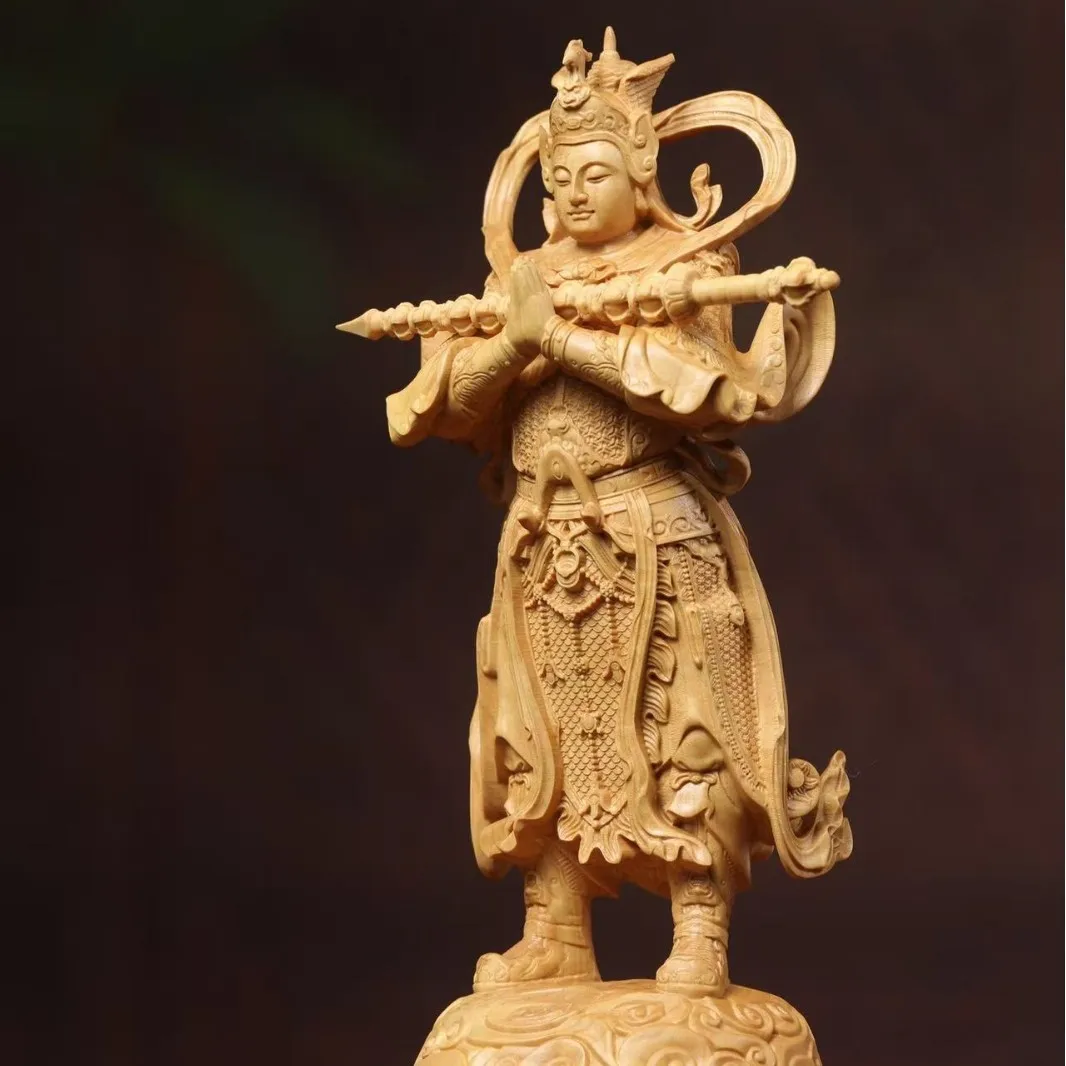 Small-leaf boxwood carving, closed palm, Vestro ornament, Buddha statue, Wenwan wooden home