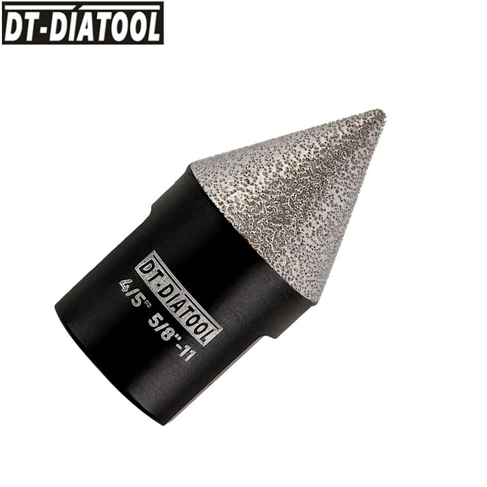 

DT-DIATOOL 1pc Vacuum Brazed Diamond Bits for Finishing Hole Tool Ceramic Dia 20mm 5/8"-11 connection Beveling Chamfer Tile