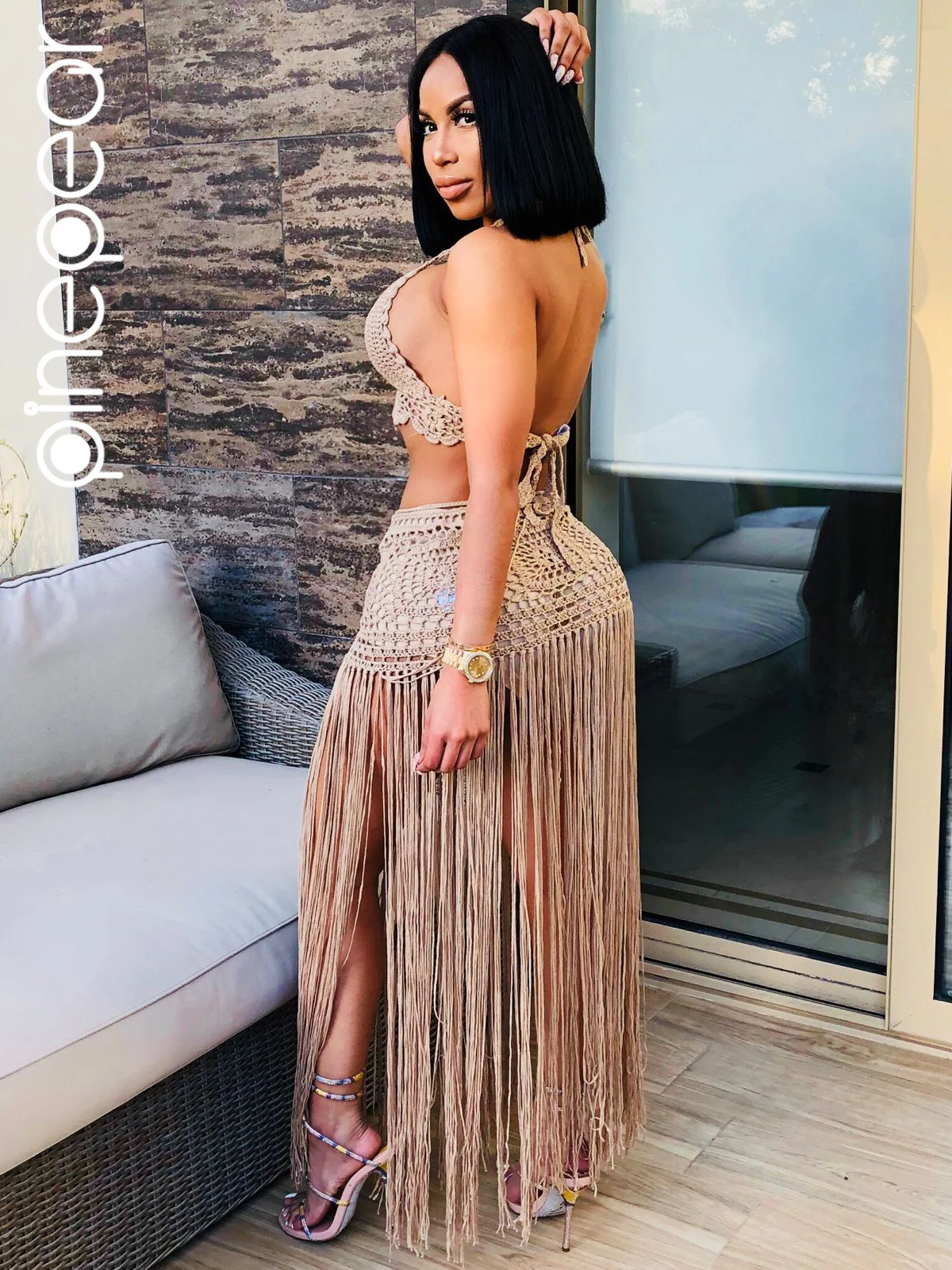 Robe 2 Pièces Élégante Femme : Bustier Pailleté & Jupe Mini | Style Y2K, Coupe Sexy, Idéal Plage Ou Soirée - 4