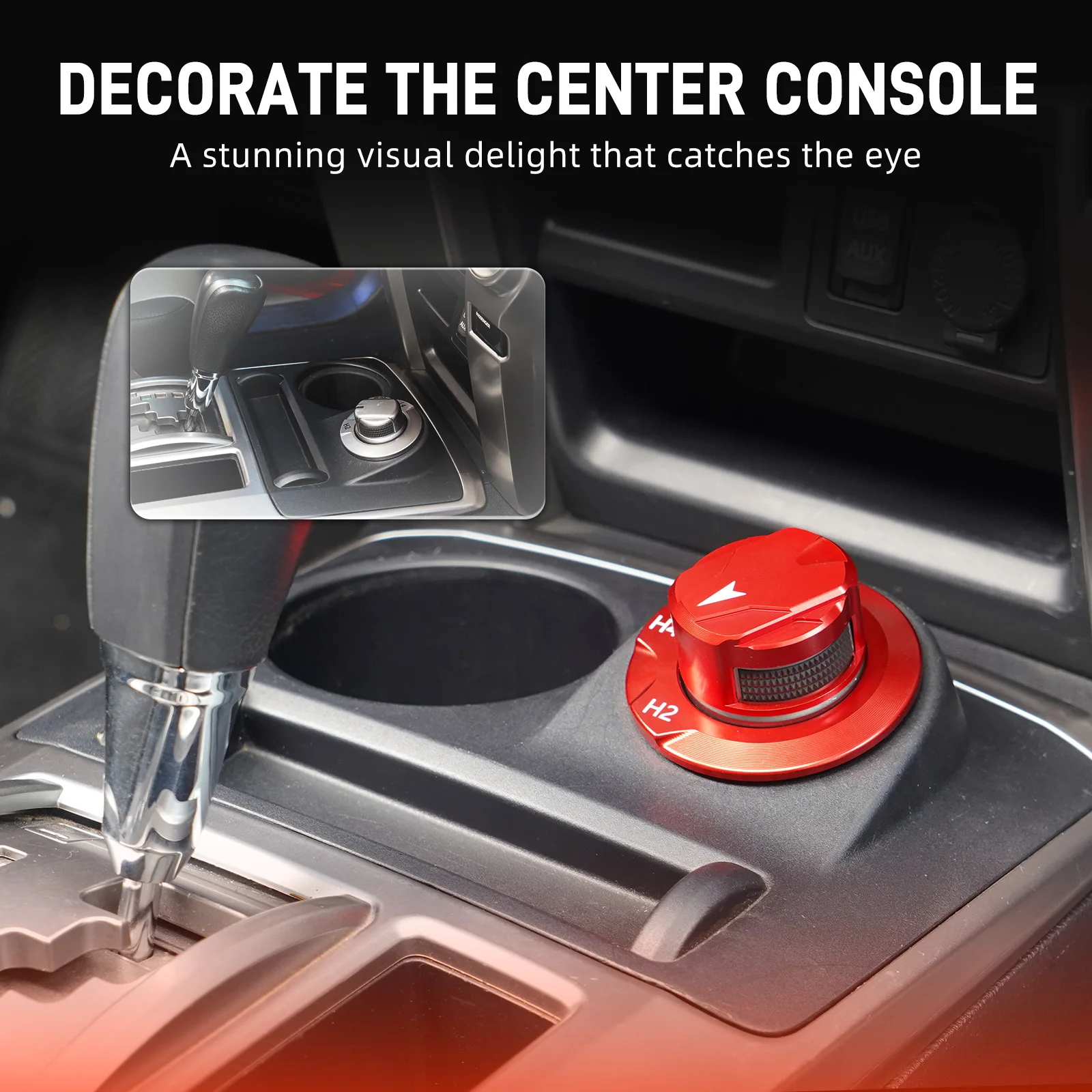 BEVINSEE غطاء مقبض وحدة التحكم المركزية وإطار لسيارة Toyota 4Runner 2014-2024، استبدل 36360-35610