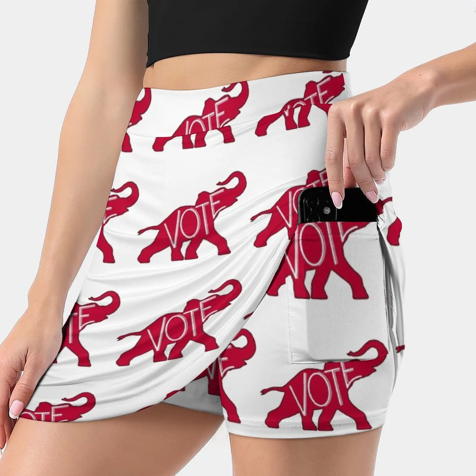 

Vote Republican Party Red Elephant Women's skirt Y2K Summer Clothes 2022 Kpop Style Trouser Skirt With Pocket Vote Republican