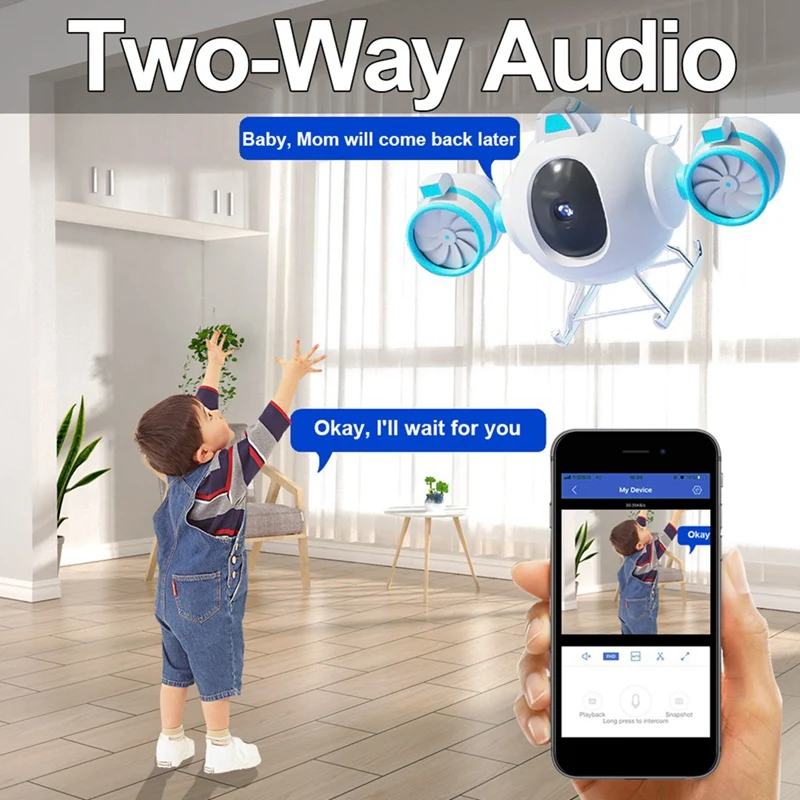 Full HD 3MP Night Full Color AI Tracking Wireless CCTV Safe Home Baby WIFI Smart Camera AC100-240V US Plug