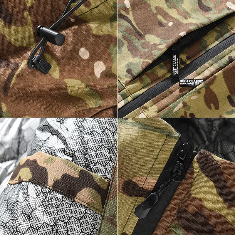 Winter Men's Outdoor Windproof Coat Tactical Fleece Hooded Parka Jacket Camouflage Cotton Padded Thermal Parkas Windbreaker Coat