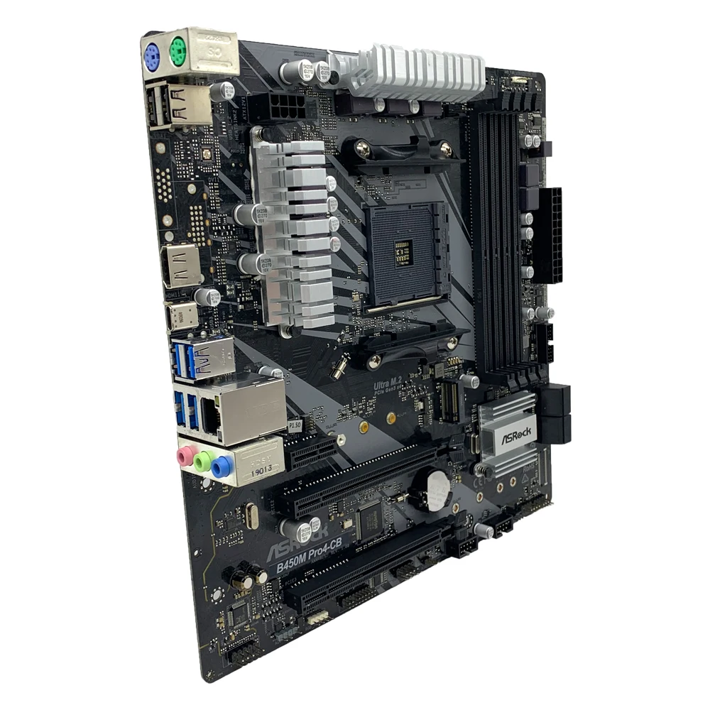 Imagem -03 - Asrock-motherboard B450m Pro Amd B450m Dual-channel Memória Ddr4 Am4 M.2 Nvme Suporta Ryzen 5600 r7 5700x3d Cpu