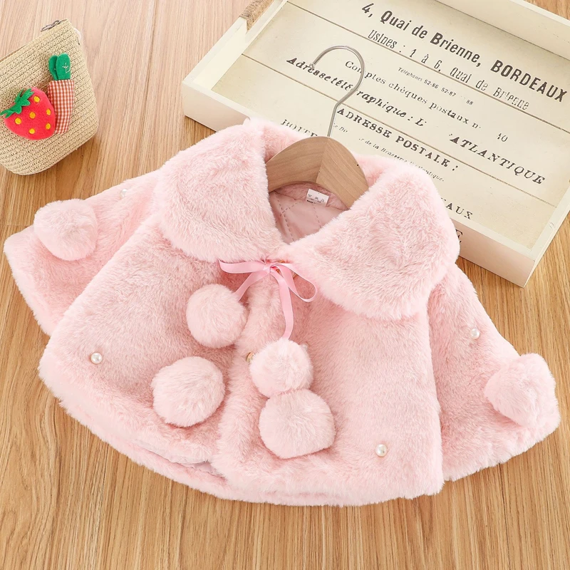 2026 Fashion Soft Princess Toddler Fur Coat For Girls Enfant Fille Newborn Winter Girl Jackets Baby Girl Clothes