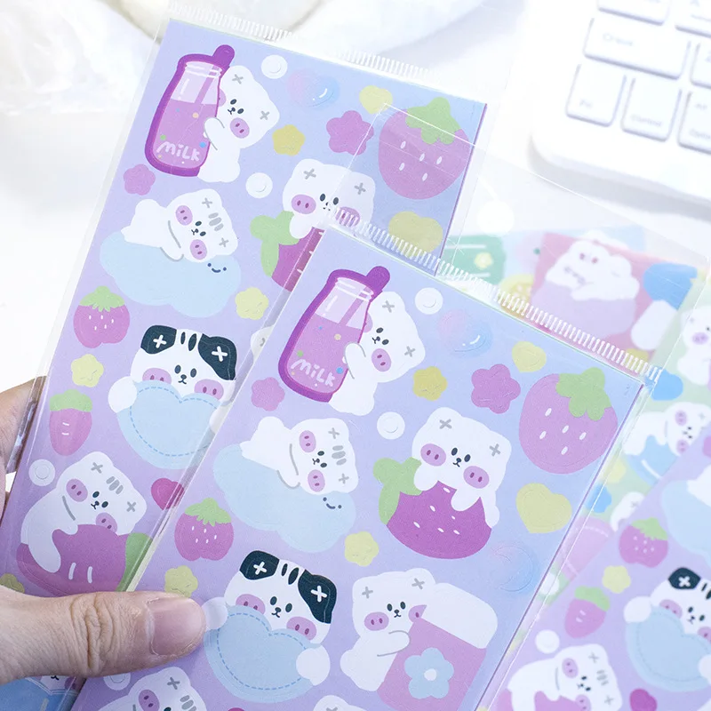 MOHAMM 4 Sheets Cute Writable Name Labels Sticker for Marking Objects Kids School Essentials Diary Stationery Material