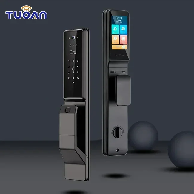 Yyhc2024 Smart Door Lock Tuya Active Video Intercom Waterproof Smart Fingerprint Digital Safe Door With Camera Lock For Home