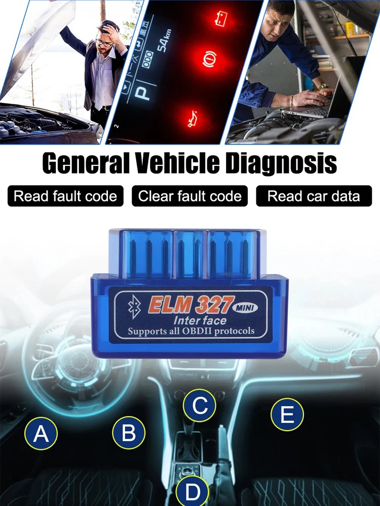Mini ELM327 V1.5/V2.1 Bluetooth OBD2 Scanner lecteur de Code outils de Diagnostic de voiture vérifier le détecteur de défauts de voiture de balayage de moteur