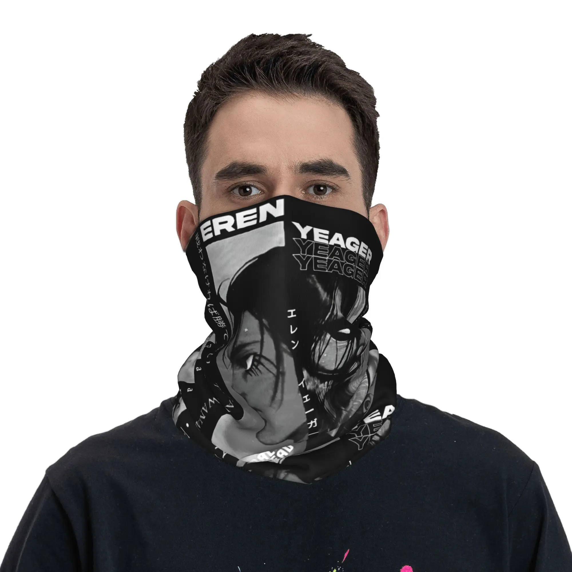 

Custom Attacks on Titans Bandana Neck Gaiter for Ski Running Women Men Wrap Scarf Cartoon Anime Comic Film Headband Warmer