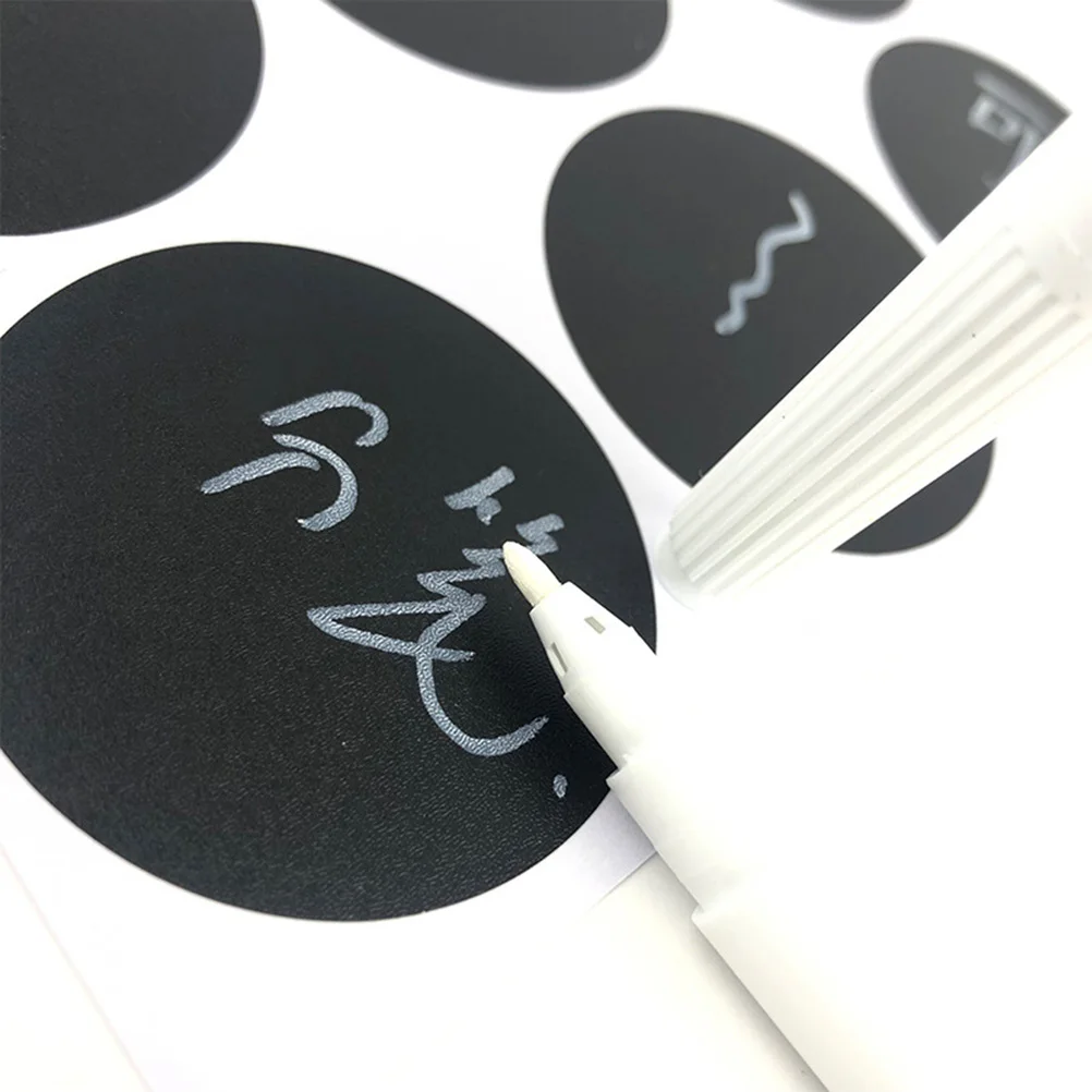 

Round Frosted Pvc Chalkboard Stickers Pantry Labels Spice Jar Glass Can Stickers Kitchen Organization Decorative