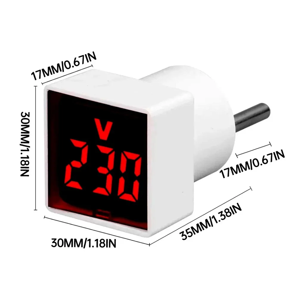 مؤشر الفولتميتر الرقمي للتيار المتردد، الفولتميتر الرقمي، لا يتطلب أسلاك، قابس أوروبي، نطاق قياس الجهد 50 ~ 500 فولت #2