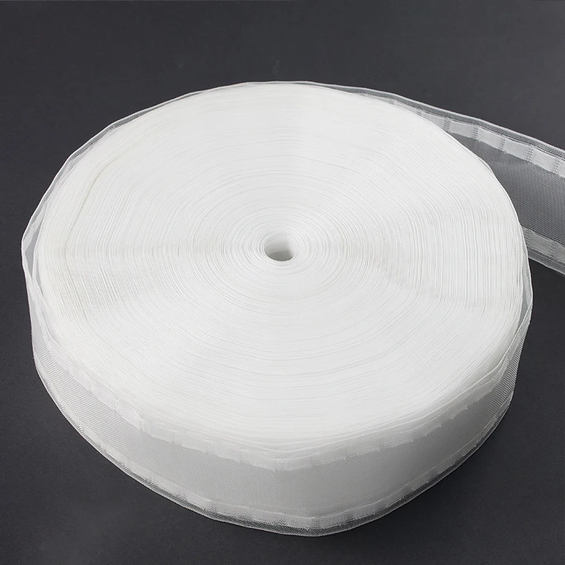 

10m/20m Curtain Heading Tape Nylon Transparent Lining Tape Home DIY Sewing Window Hook Curtains Accessories Pinch Pleat Tape