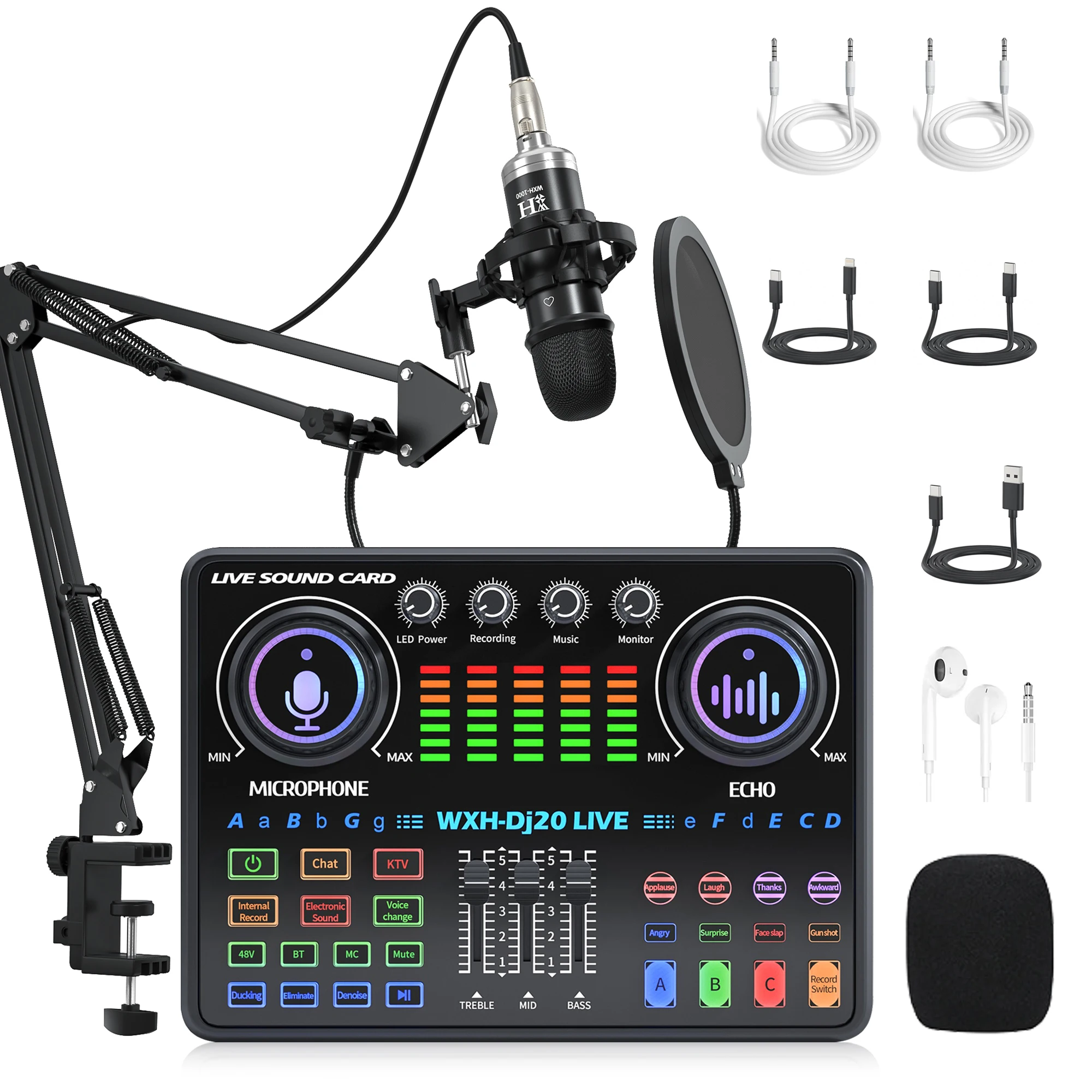 

Live Streaming Sound Card Devices DJ20 Sound Card Live Streaming Game Sound Card Microphone Live Streaming Microphone Audio Mixe