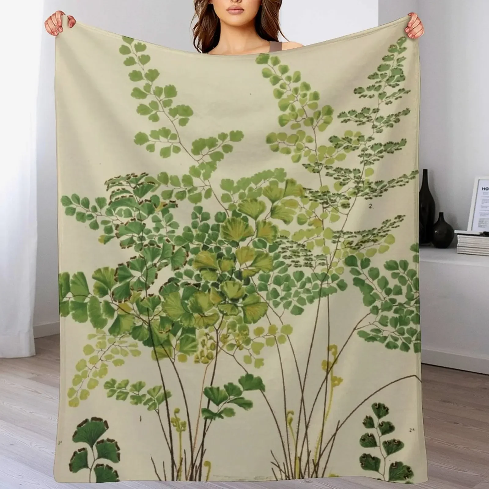 Maidenhair Ferns Throw Blanket Blankets For Bed Sofa Loose warm winter Blankets