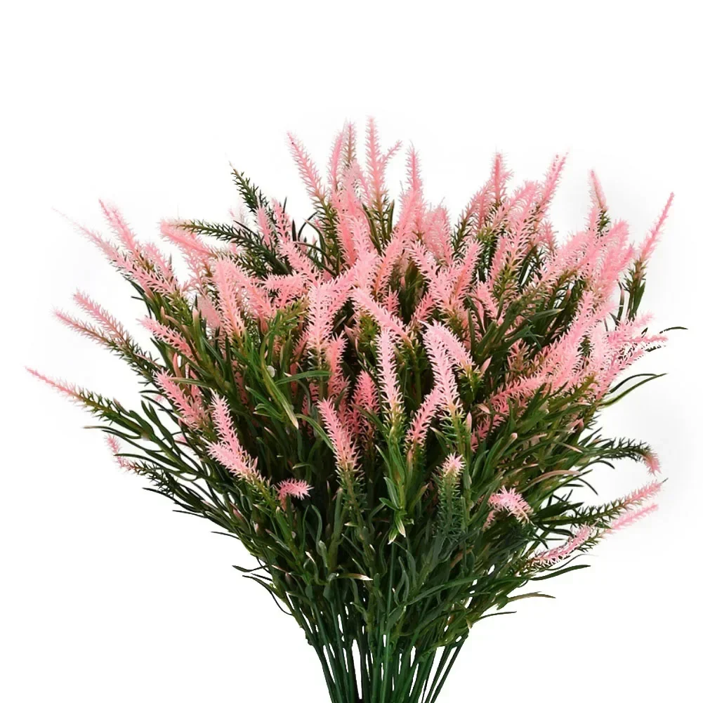 Hierba de mono artificial, hierba simulada de plástico verde artificial, 12 paquetes para jardín, porche, terraza y uso decorativo interior