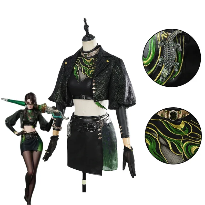 Game Naraka: Bladepoint Valda Cui Cosplay Costume Anime Skin Short Coat PU Skirt Uniform Woman Sexy Carnival Christmas Suitx;8's