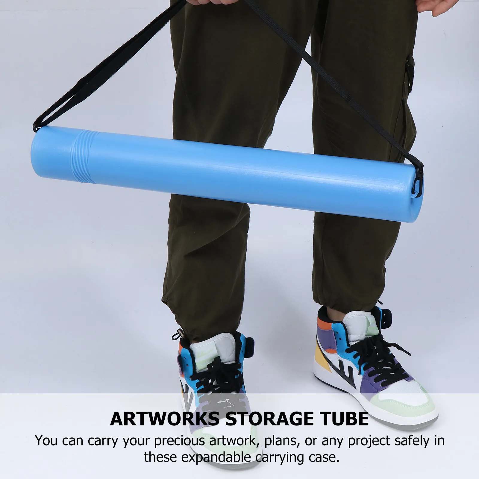 

2Pcs Extendable Plastic Poster Tube for Artworks Blueprints Drawings Storage Telescopic Document Carrier with Adjustable