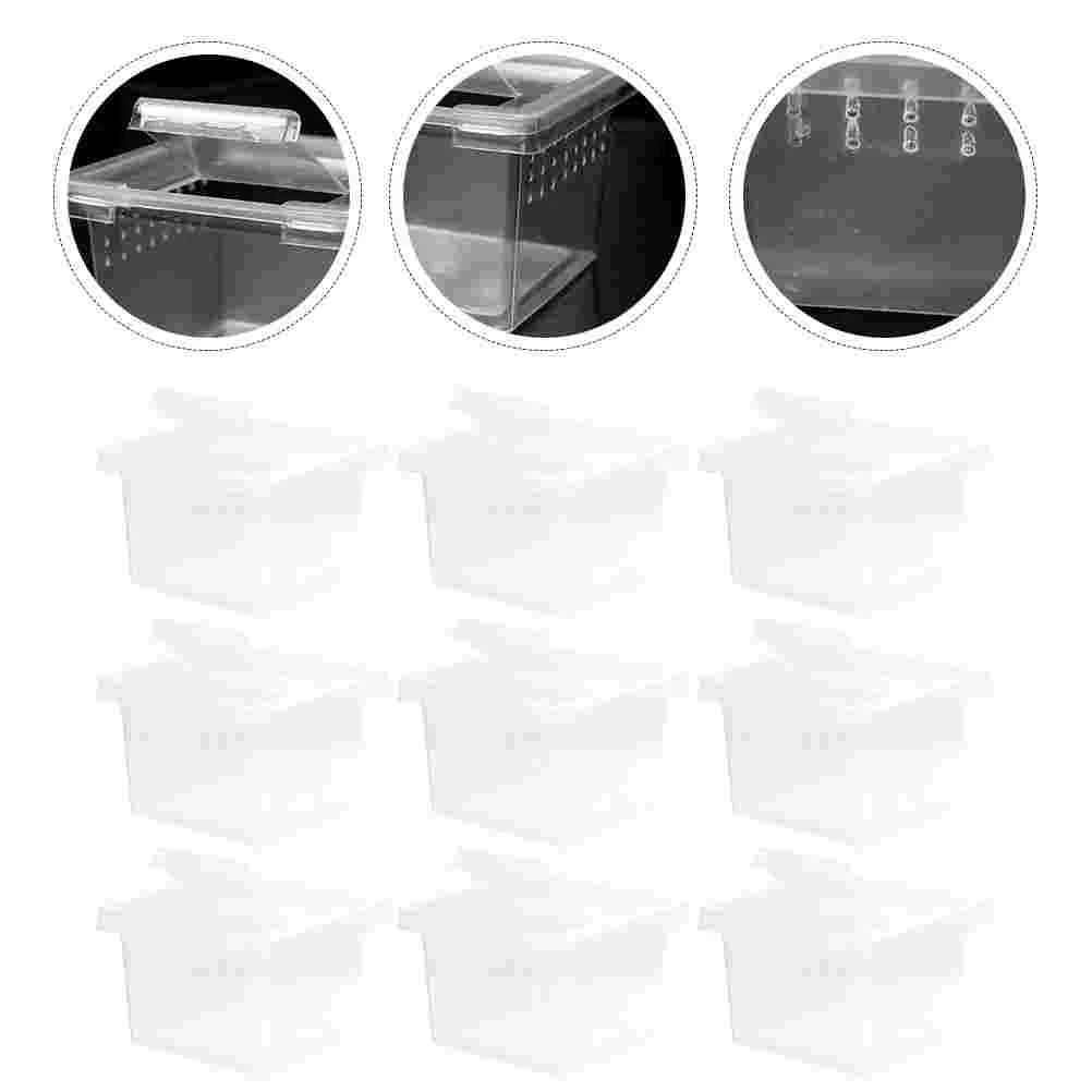 

10 Pcs Reptile Feeding Box Animal Keeping Cases Clear Terrariums Insect Glass Pet Containers Plastic