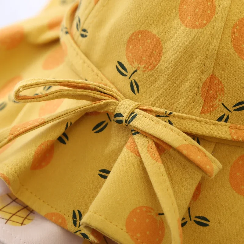 Cute Summer Baby Girl Bucket Hat Print Outdoor Bowknot Kids Girl Sun Hat Children Intant Toddler Panama Beach Cap