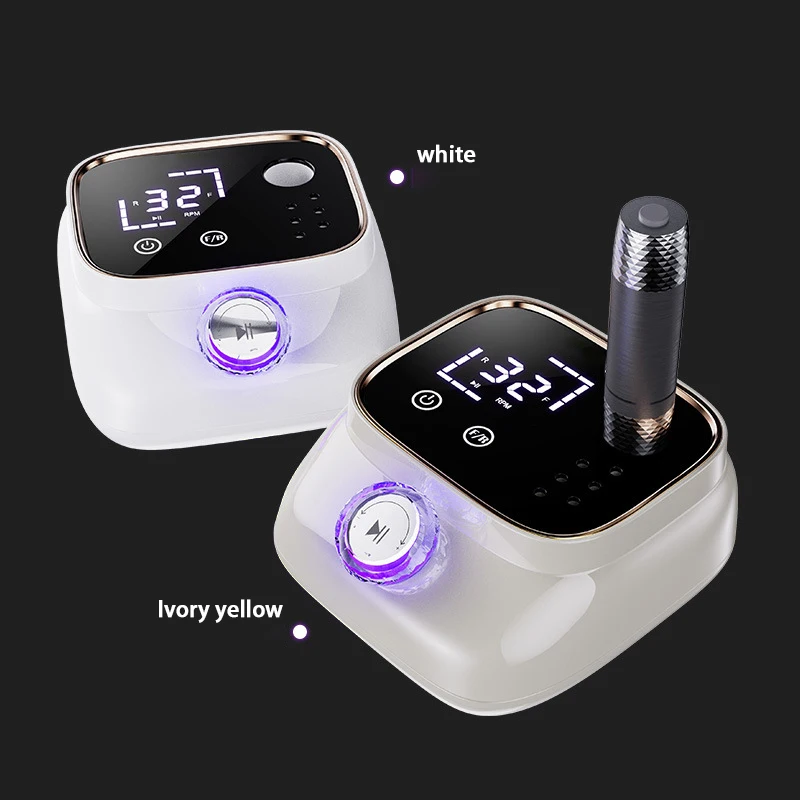 プロ用ネイルドリルマシン 45000RPM高速ネイルファイルマシン LCDスクリーン USB充電ポート付き ネイルアートサロン/自宅用