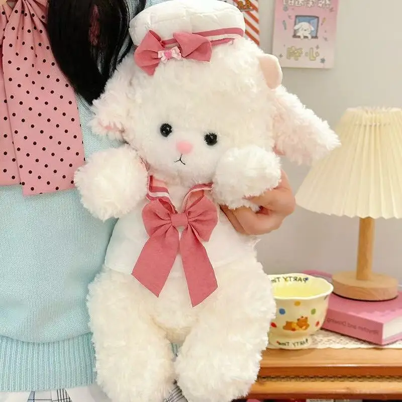 23-53cm Cute Cartoon Sailor Sheep Doll Soft Stuffed Animal Little Lamb Plush Toys Baby Accompany Sleeping Pillow for Girls Gift