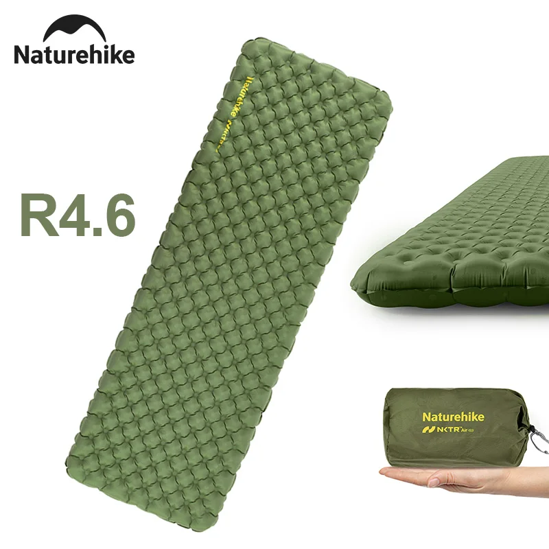 Naturehike Camping Air Cushion Sleeping Pad bed R-Value 4.6 Outdoor Mattress Lightweight Portable Four Seasons Travel Hiking Mat