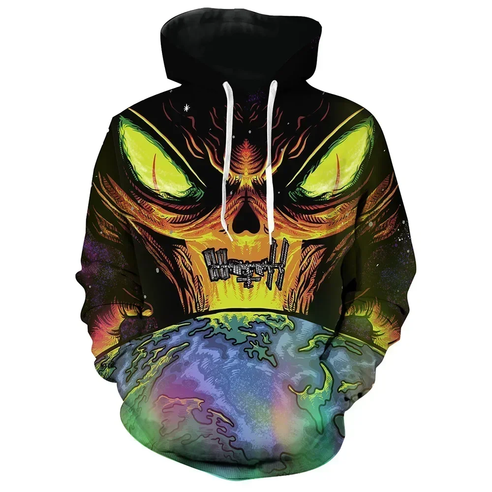 

New Horror Thriller Abstract Graffiti Loose Hoodie 3D Printed Men's and Women's Fashion Pullover Casual Hip Hoodie Long Sleeve
