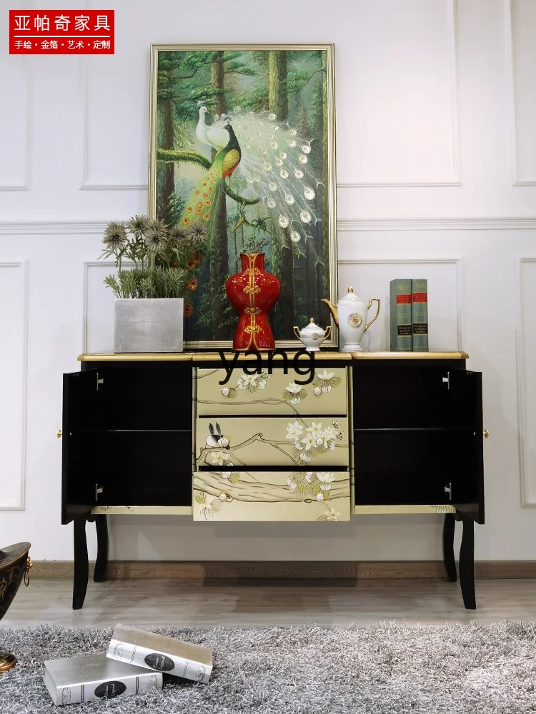 LMM Light Luxury New Chinese Living Room Curio Cabinet Painted Sideboard Cabinet Entrance Aisle Hall Cabinet