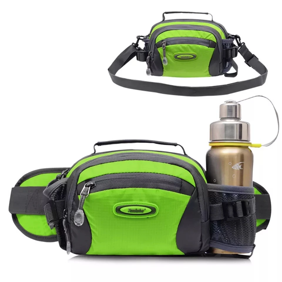 2L Waterproof Nylon Running Bag Sport Trail Cycling Climbing Waist Bag Men Women Gym Fitness Water Bottle Waist Belt Fanny Pack