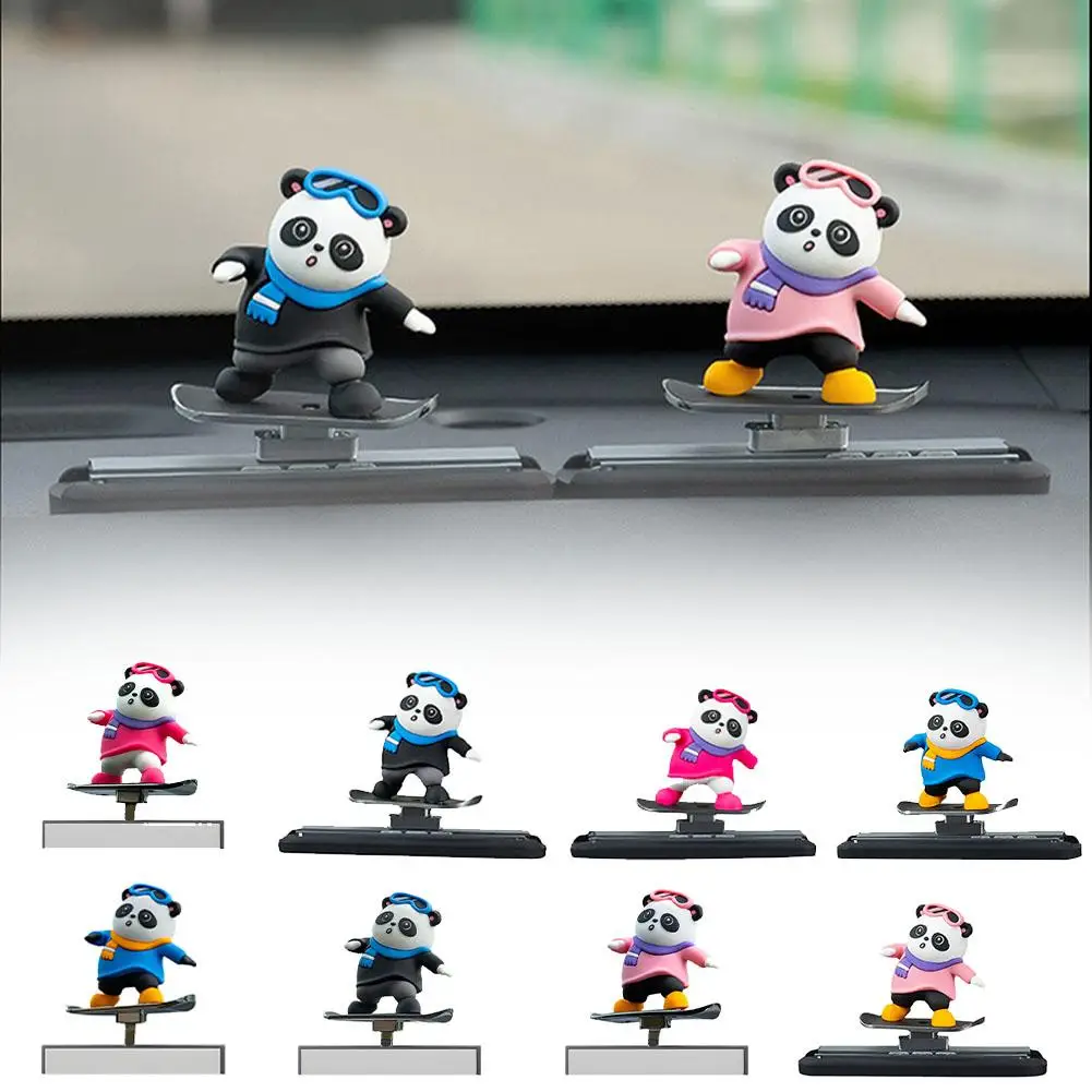 Car Skateboarding Dashboard Decorations Bear Car Ornament Car Interior Decorations Car Swinging Sliding Dashboard Ornaments