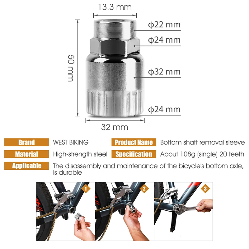 

Multifunctional Bicycle Repair Tool Kits Chain Breaker Flywheel Remover Crank Puller Wrench MTB Road Bikes Maintenance Tools
